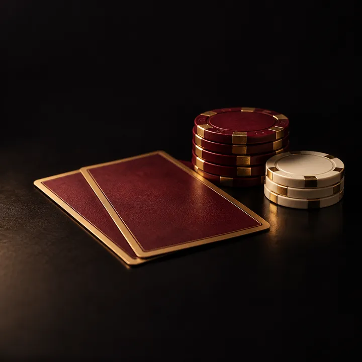 Dos cartas boca abajo junto a fichas de casino (imagen generada con AI)